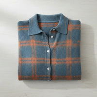 JULIETTE | Haut en maille boutonné à carreaux