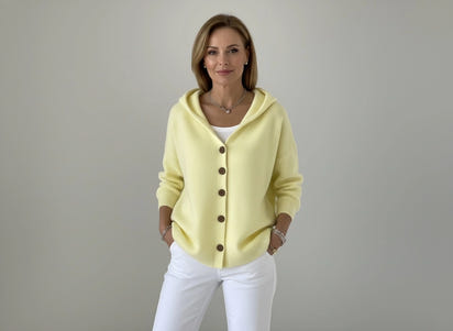 LOUISE | CARDIGAN À CAPUCHE EN MAILLE DOUCE