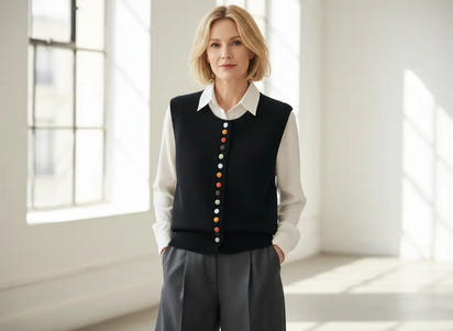 CLAIRE | GILET SANS MANCHES EN MAILLE FINE ÉLÉGANTE